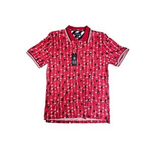 Men’s NWT LARGE BLUE GEAR MONKEYS GRAPHIC DRESS SHIRT